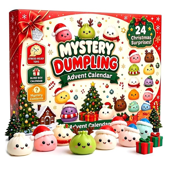 Advent Calendar Gift - 2026年版、クリスマス・アドベントカレンダー。24日間のカウントダウンで、サプライズボックスを開けよう。もちもちとした触感で、ゆっくりと元の形に戻る、スキンケアにも使えるスクリュー玩具。
