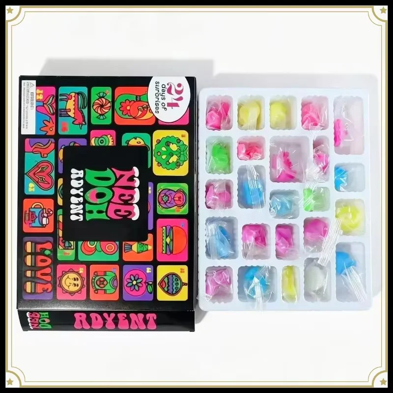 Advent Calendar Gift - 2026年版「NeeDoh」アドベントカレンダー。子供向けの24日間の3D PVC製人形が入った、クリスマス2026と新年のお祝いにぴったりのサプライズギフト。