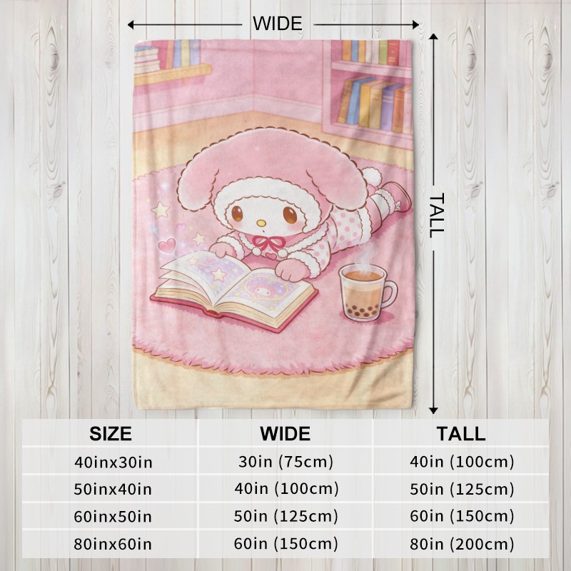 サンリオブランケット、マイメロディの読書シーンが描かれたピン - Christmas Throw Blanket のレビューと価格