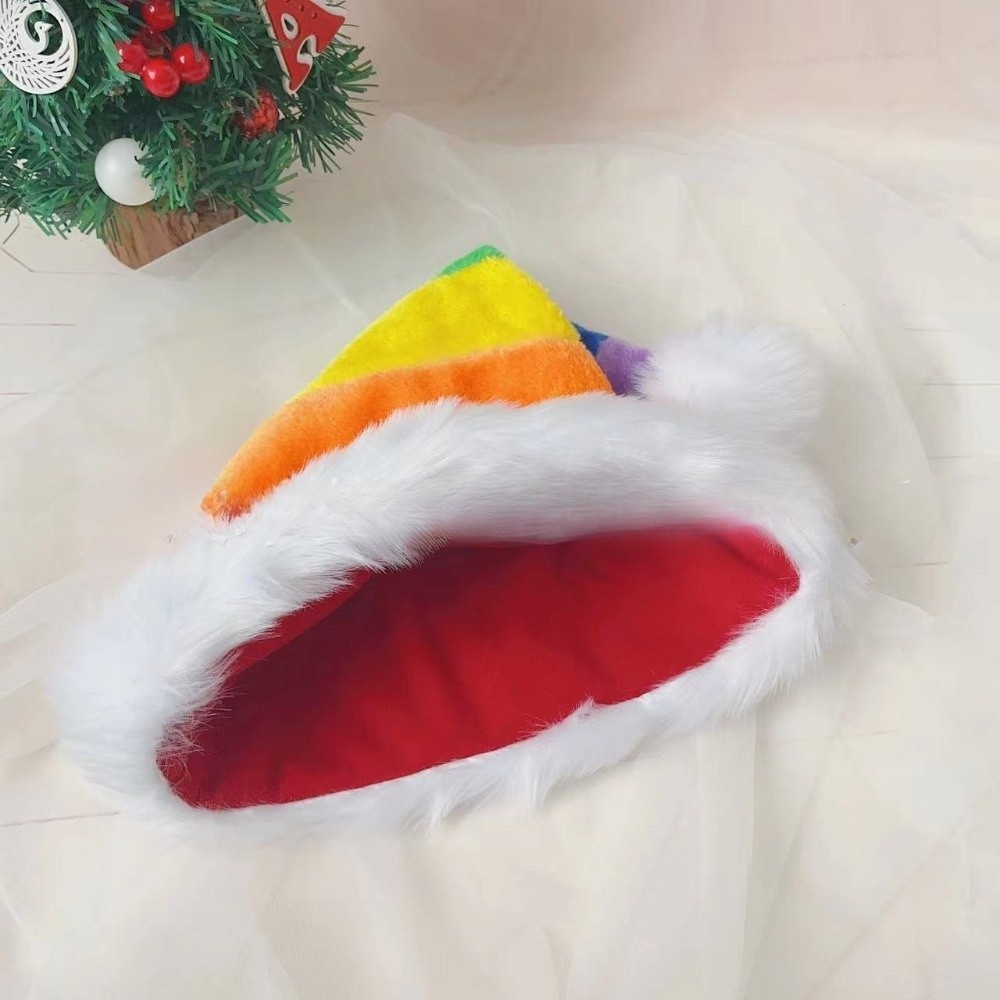 シンプルなストライプのプラッシュクリスマスハット、プラッシュ - Santa Hat Plush のレビューと価格