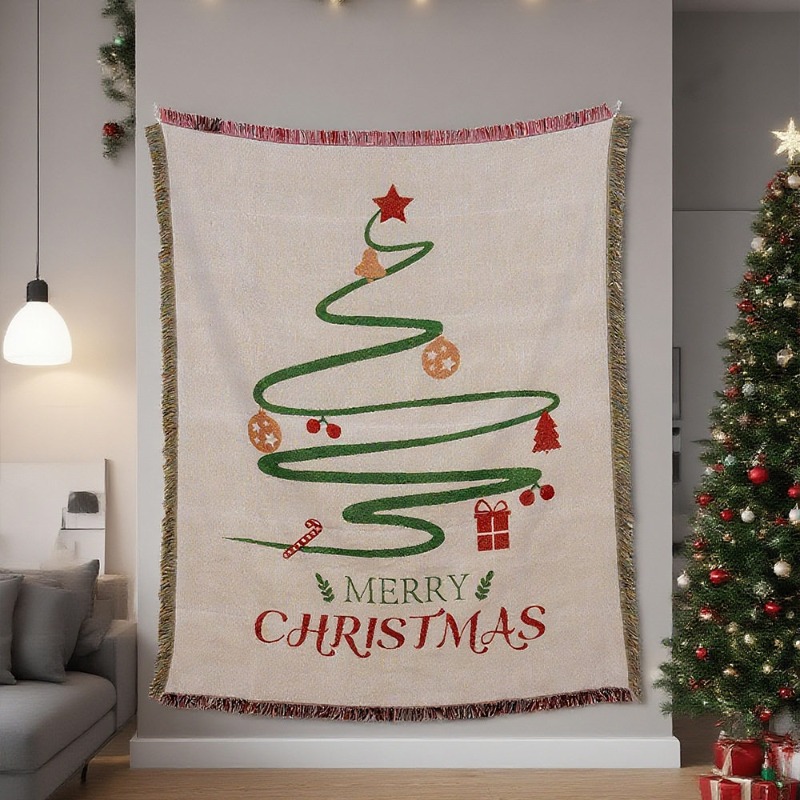 2026年新作クリスマス柄タペストリー、お祝いの装飾用ブラン - Christmas Throw Blanket のレビューと価格