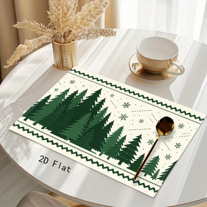 ミニマルな赤い背景に白いシンプルなクリスマスツリーと「メリー - Christmas Table Runner のレビューと価格