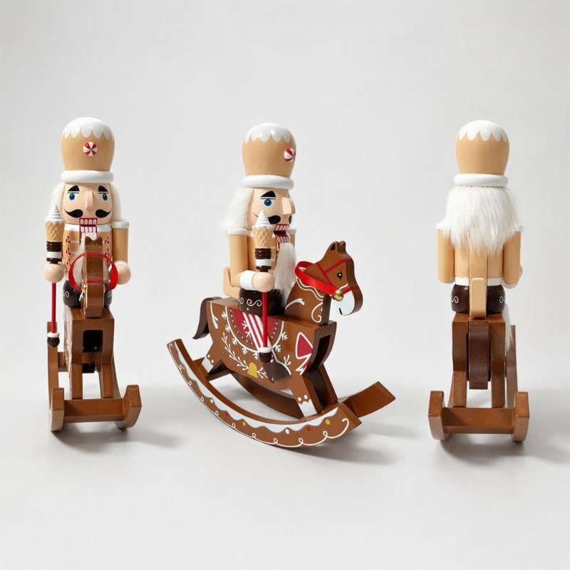 温かみのあるホリデーカラーのロッキングホースくるみ割り人形の - Nutcracker Figurine のレビューと価格