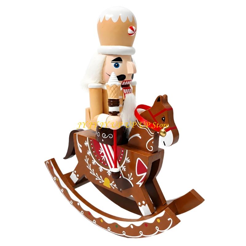 温かみのあるホリデーカラーのロッキングホースくるみ割り人形の - Nutcracker Figurine のレビューと価格