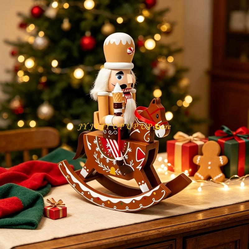 温かみのあるホリデーカラーのロッキングホースくるみ割り人形の - Nutcracker Figurine のレビューと価格