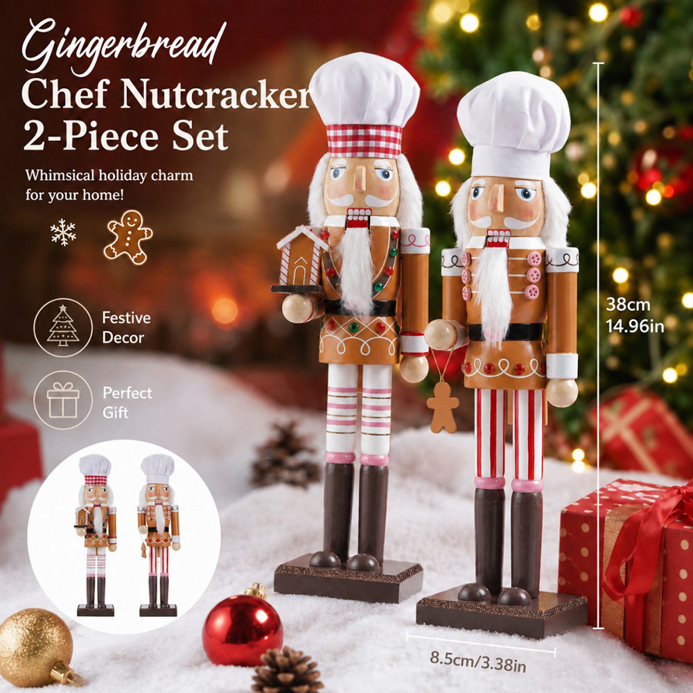 38 センチメートルクリスマスくるみ割り人形木製飾りジンジャ - Nutcracker Figurine のレビューと価格