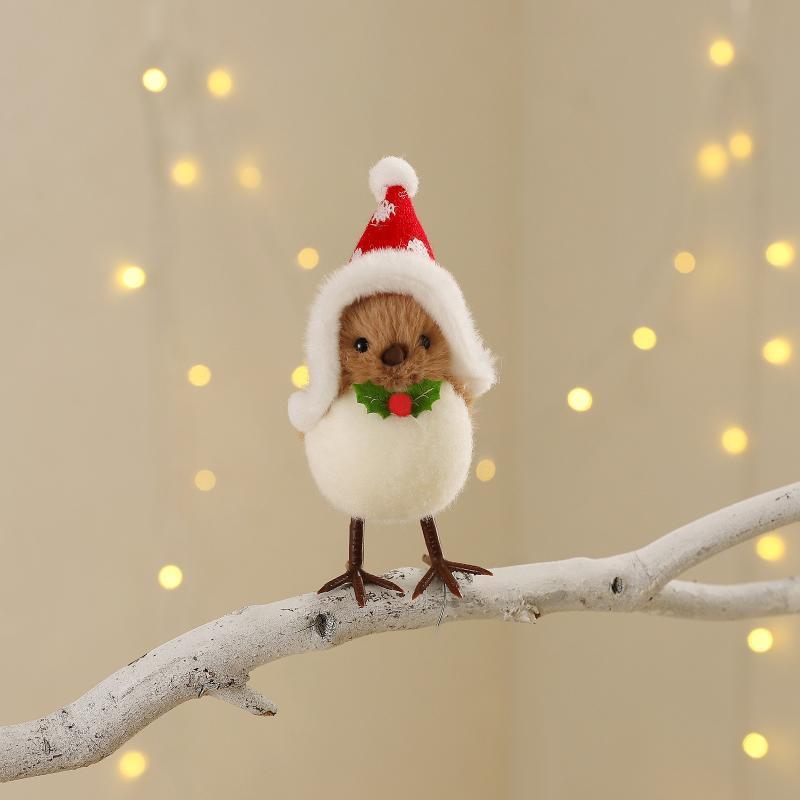 クリスマスぬいぐるみ鳥の飾り サンタ帽子とスカーフ付き かわ - Santa Hat Plush のレビューと価格