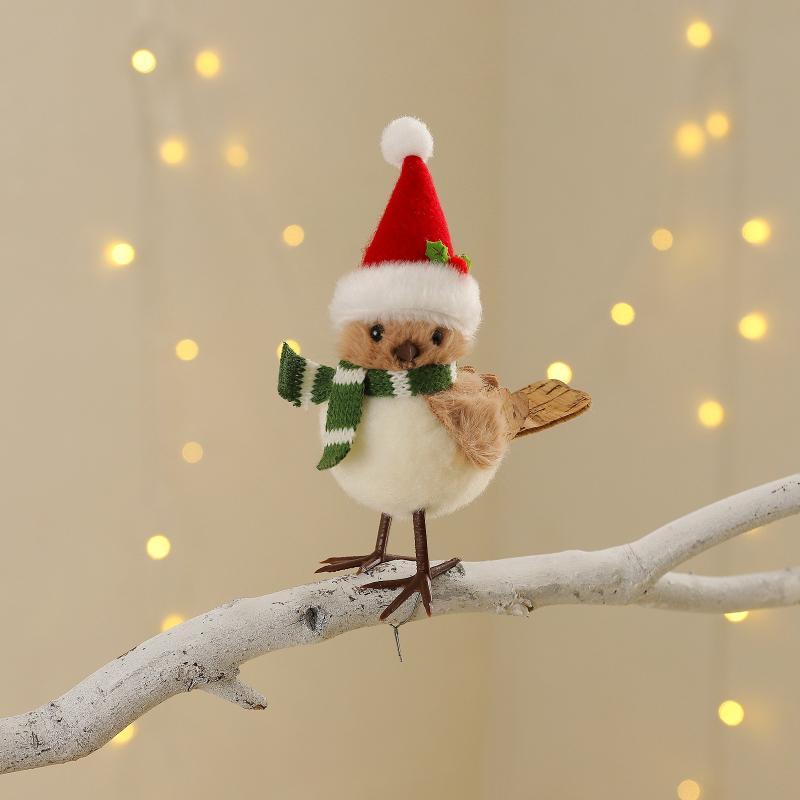 クリスマスぬいぐるみ鳥の飾り サンタ帽子とスカーフ付き かわ - Santa Hat Plush のレビューと価格